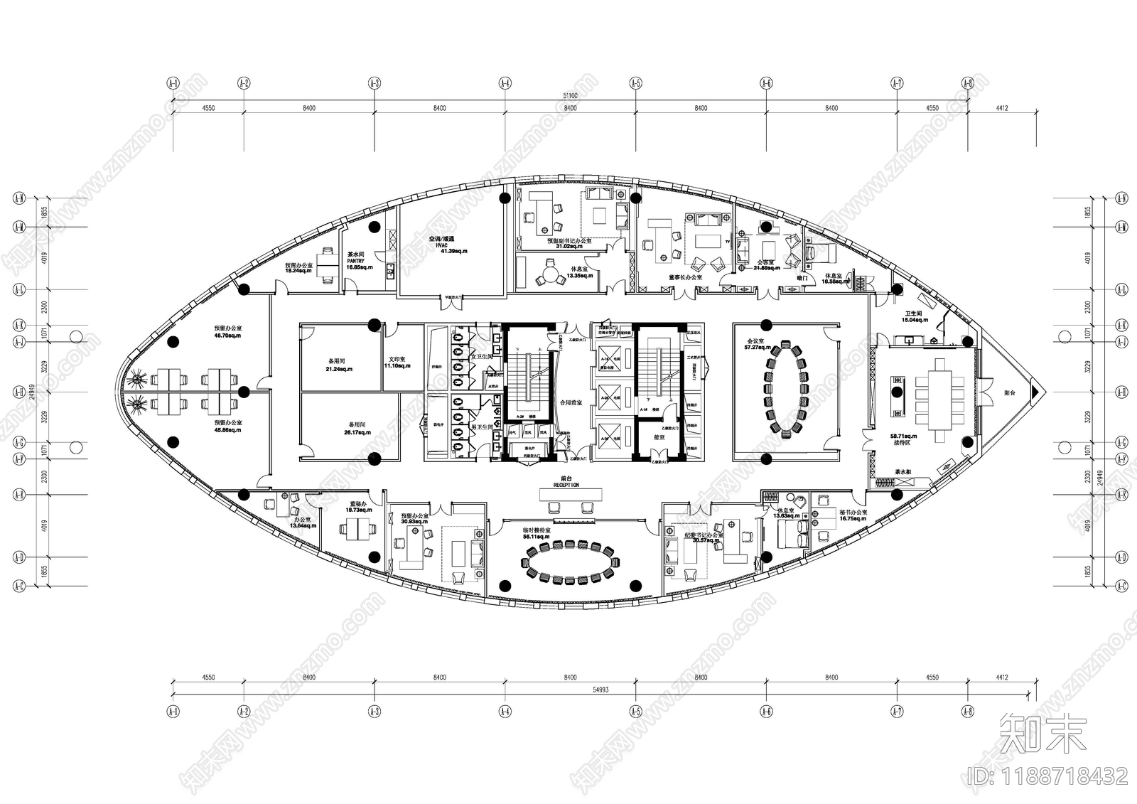现代独立办公室cad施工图下载【ID:1188718432】