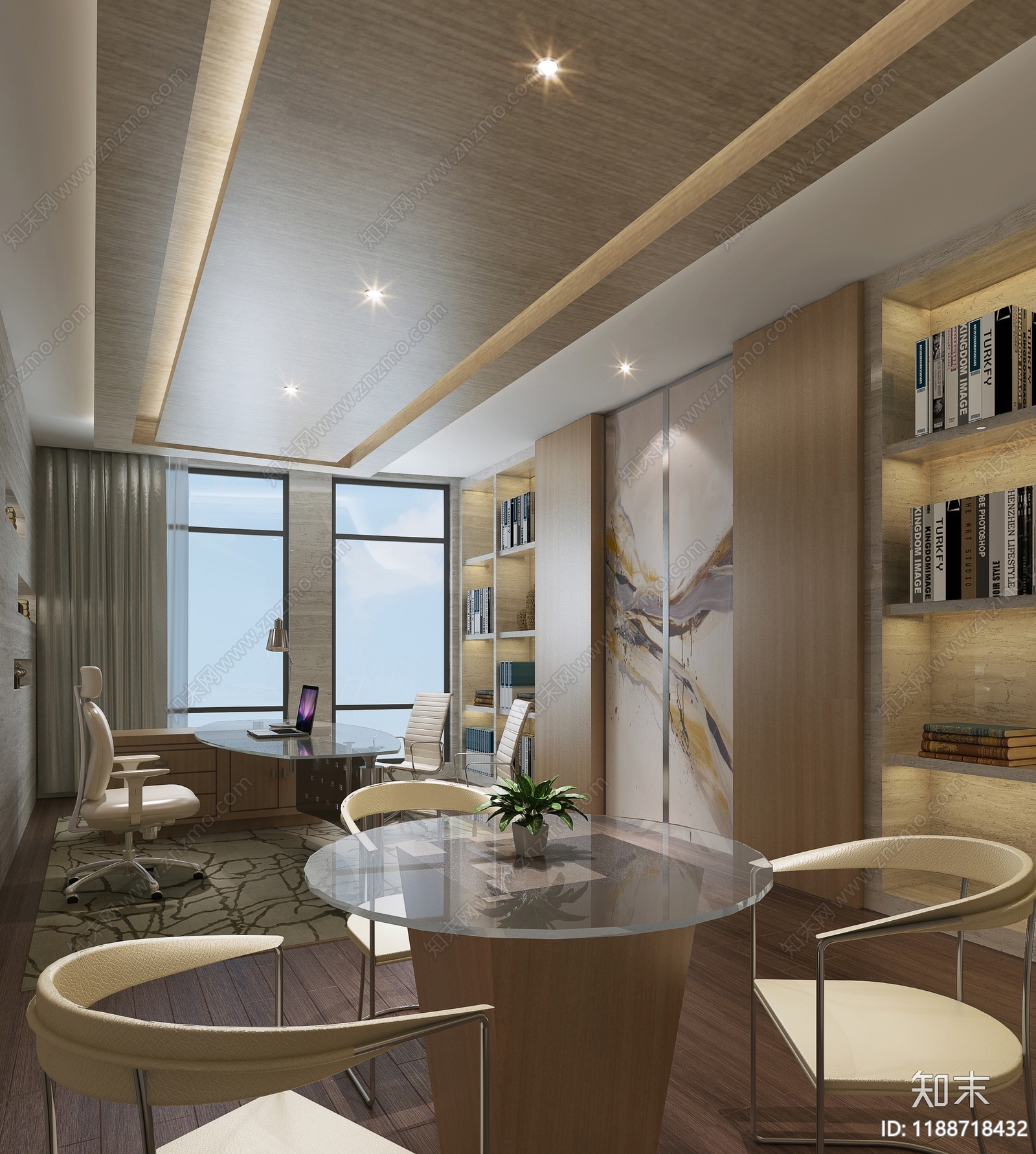 现代独立办公室cad施工图下载【ID:1188718432】