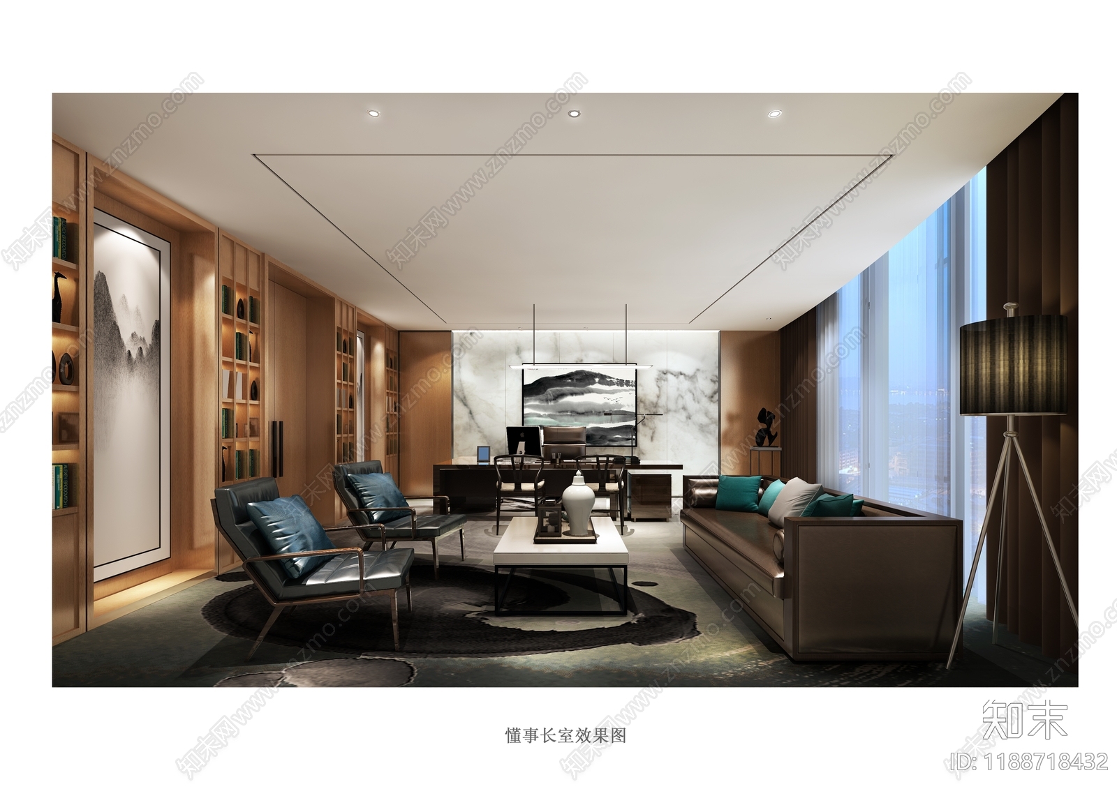 现代独立办公室cad施工图下载【ID:1188718432】