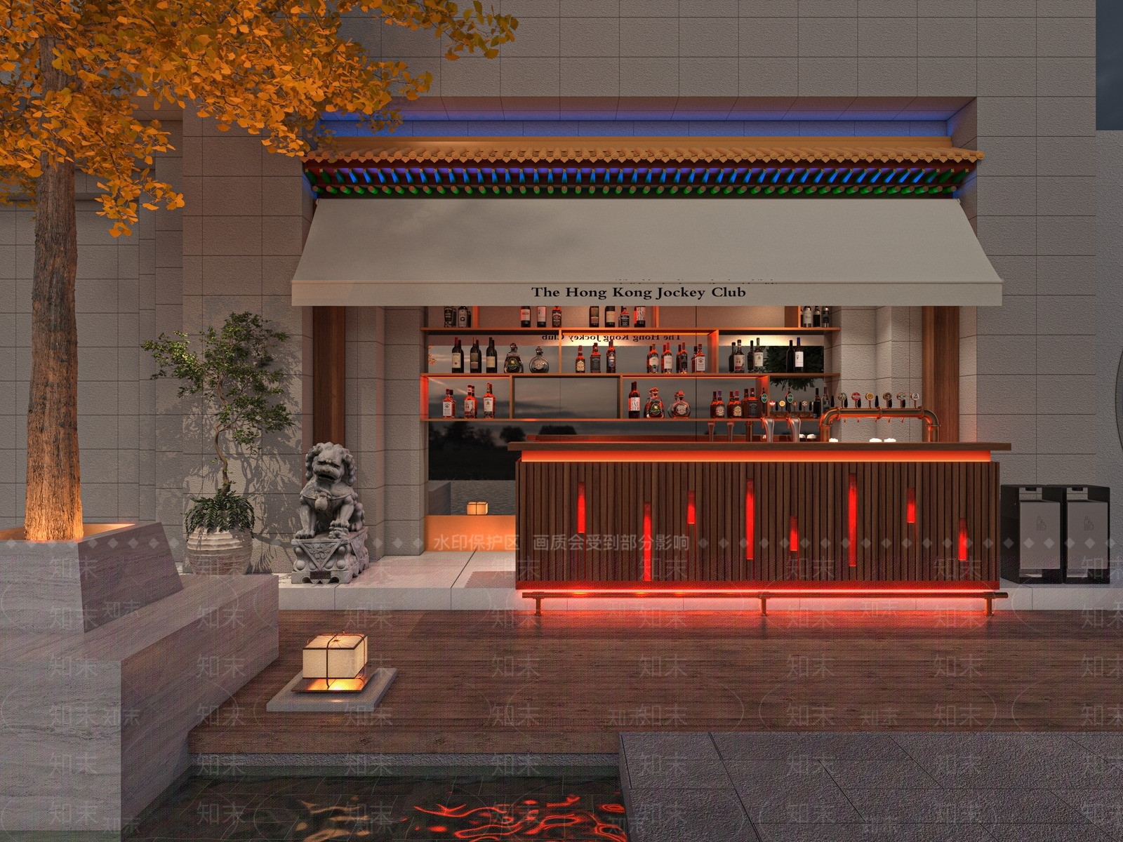 现代新中式酒吧3D模型下载【ID:1188719321】