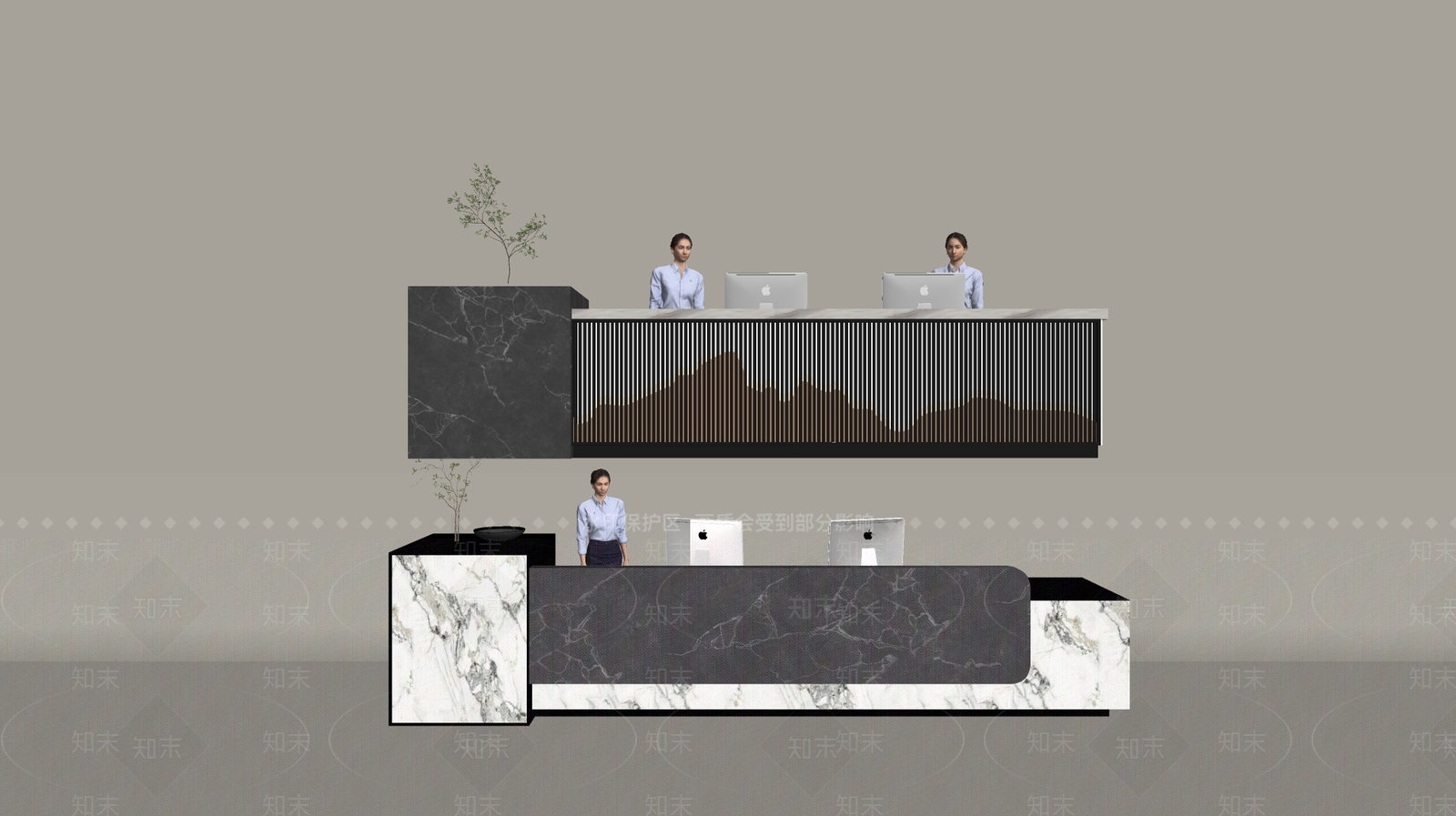 现代前台SU模型下载【ID:1188720445】