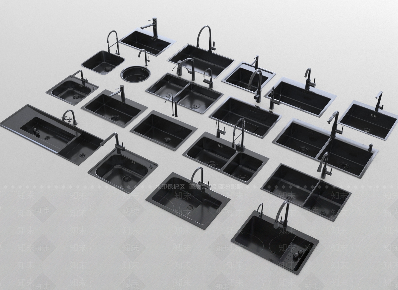 现代水槽SU模型下载【ID:1188722704】