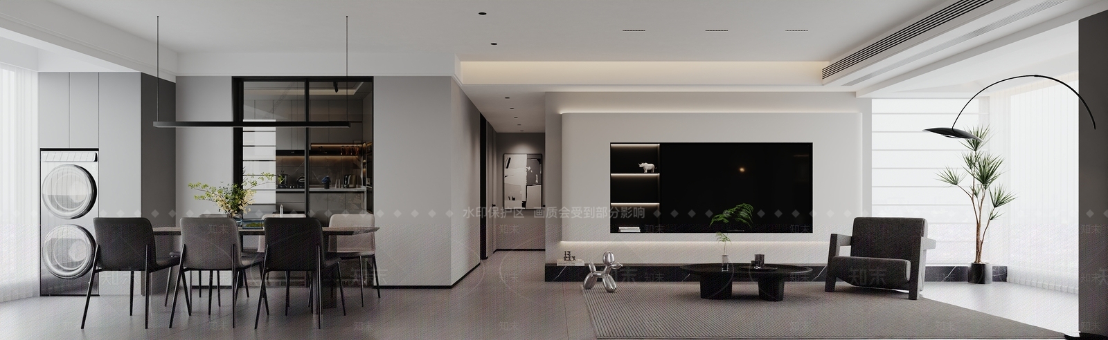 现代家居餐厅3D模型下载【ID:1215059409】