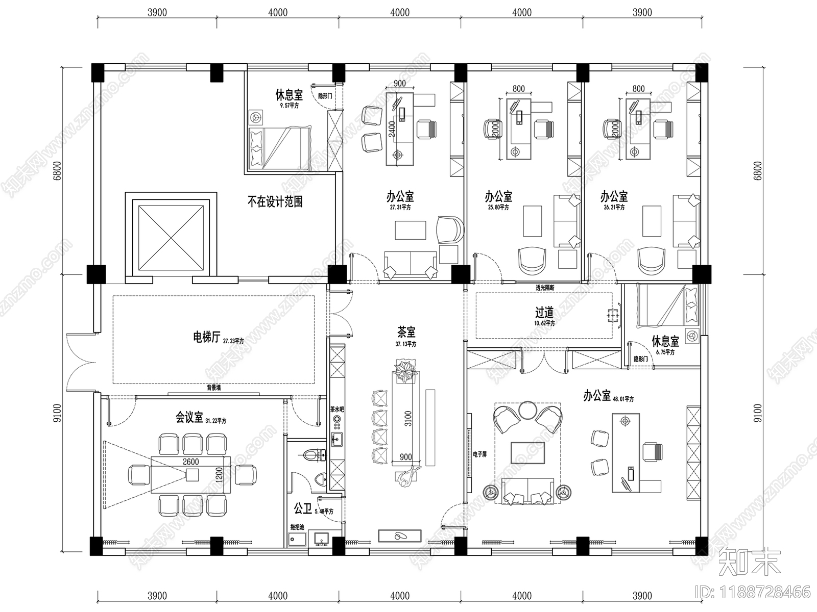 独立办公室cad施工图下载【ID:1188728466】
