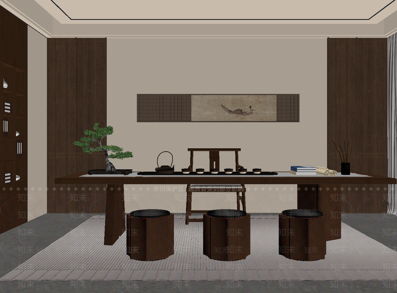中古茶室SU模型下载【ID:1188728866】