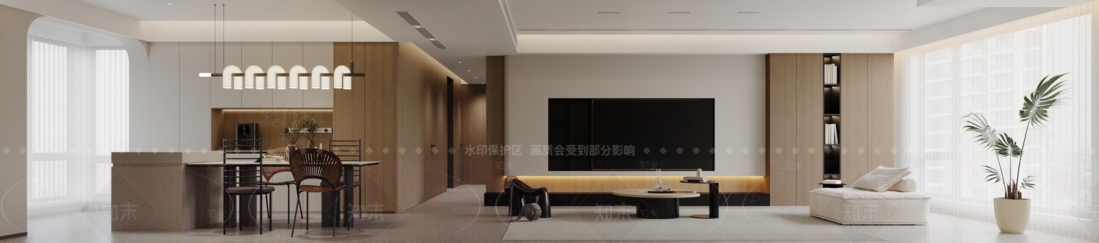 现代家居餐厅3D模型下载【ID:1215059758】