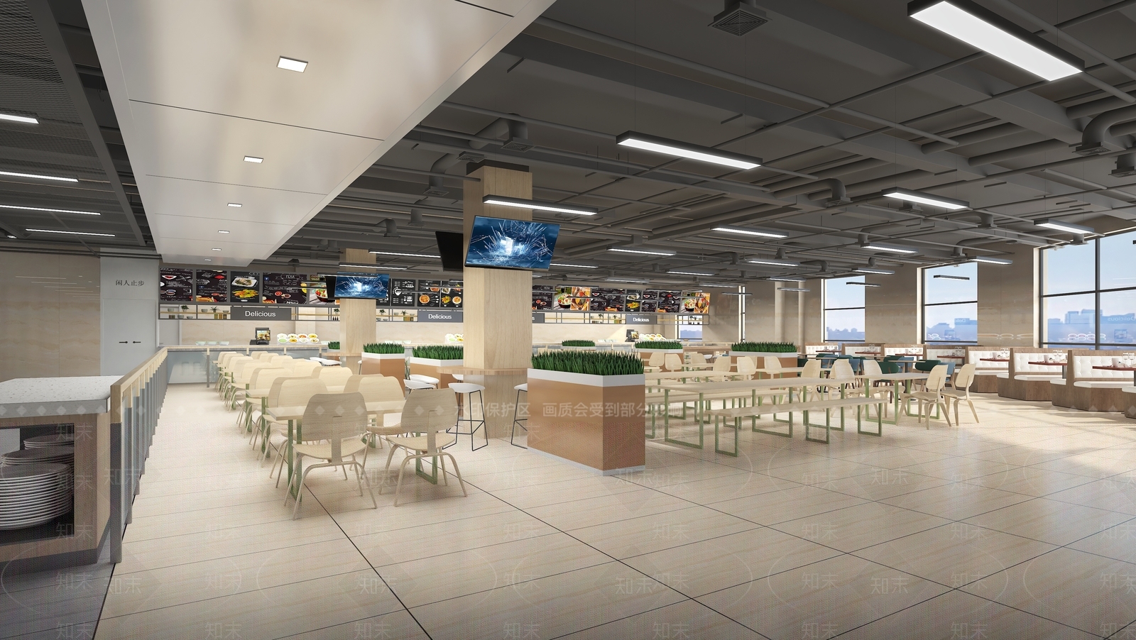 现代食堂3D模型下载【ID:1188729645】