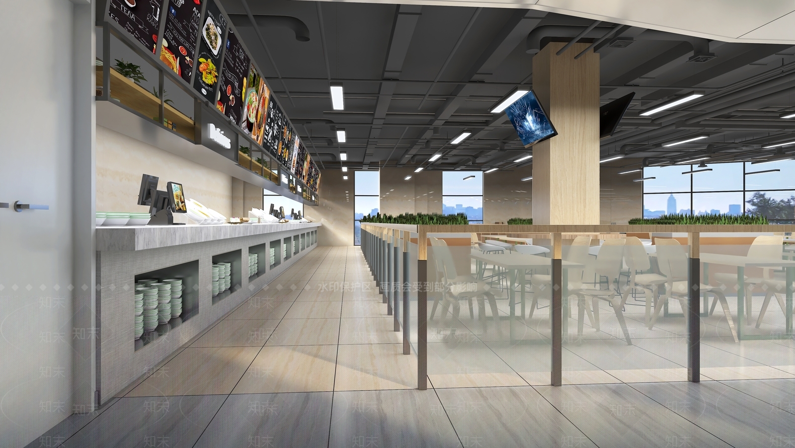 现代食堂3D模型下载【ID:1188729645】