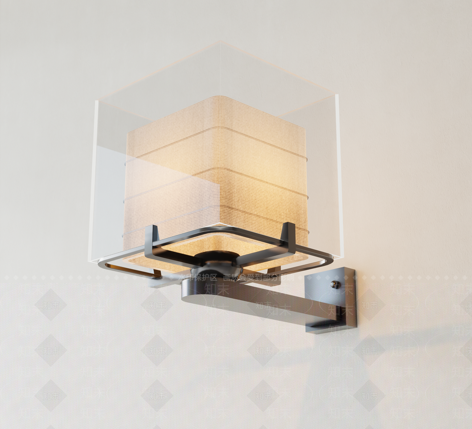 现代新中式壁灯3D模型下载【ID:1188730626】