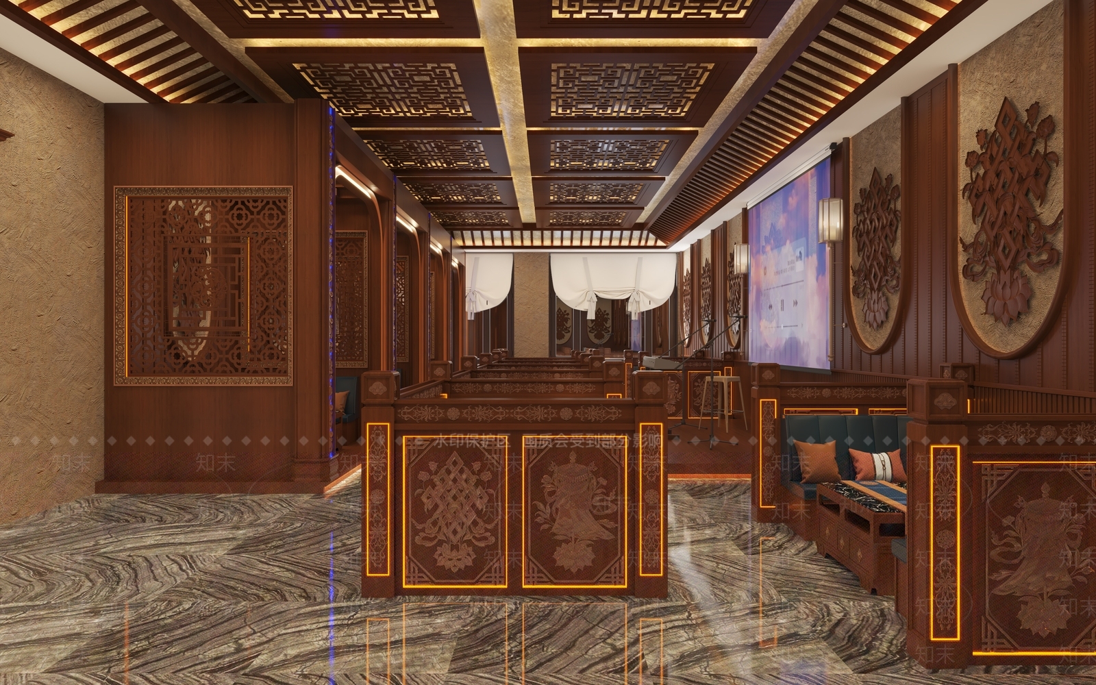 新中式中式茶餐厅3D模型下载【ID:1188735637】