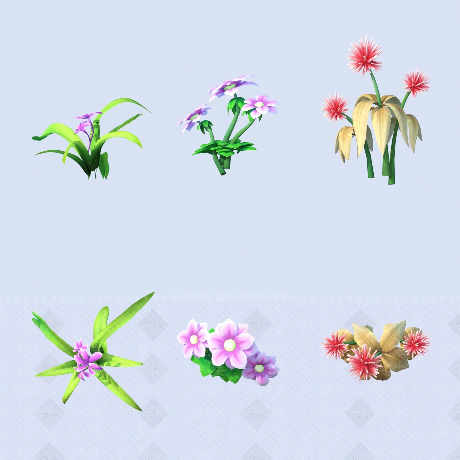 花草组合3D模型下载【ID:1188740376】