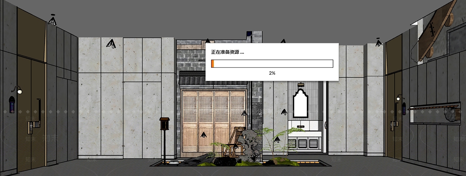 新中式其他店铺SU模型下载【ID:1188749619】