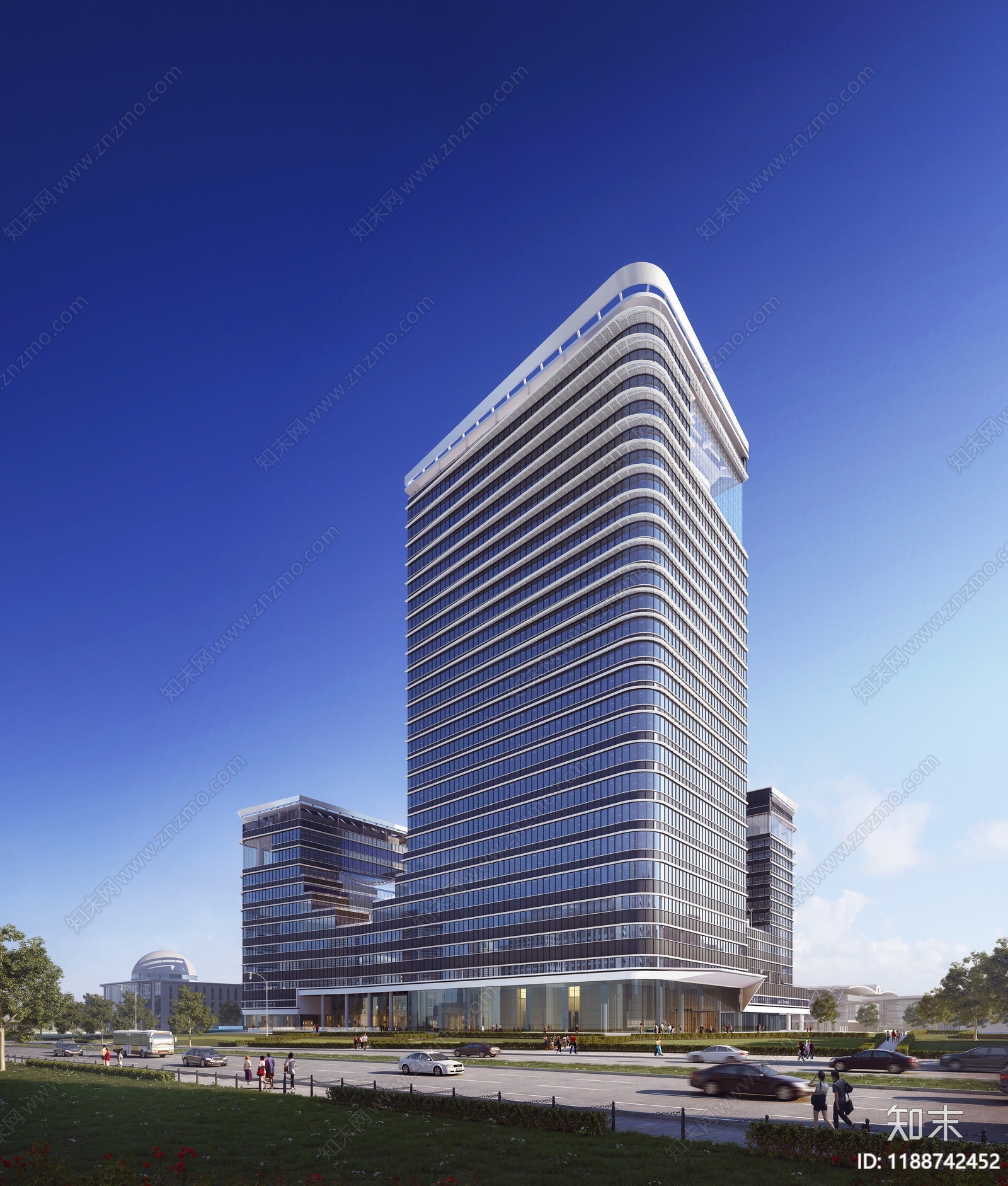 现代办公楼建筑cad施工图下载【ID:1188742452】