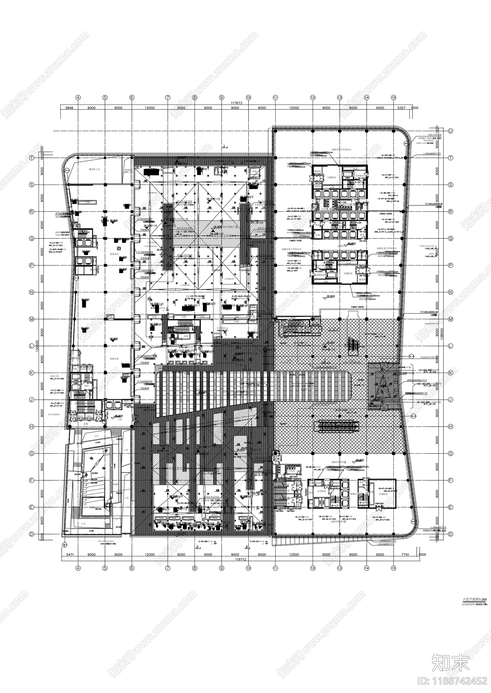 现代办公楼建筑cad施工图下载【ID:1188742452】