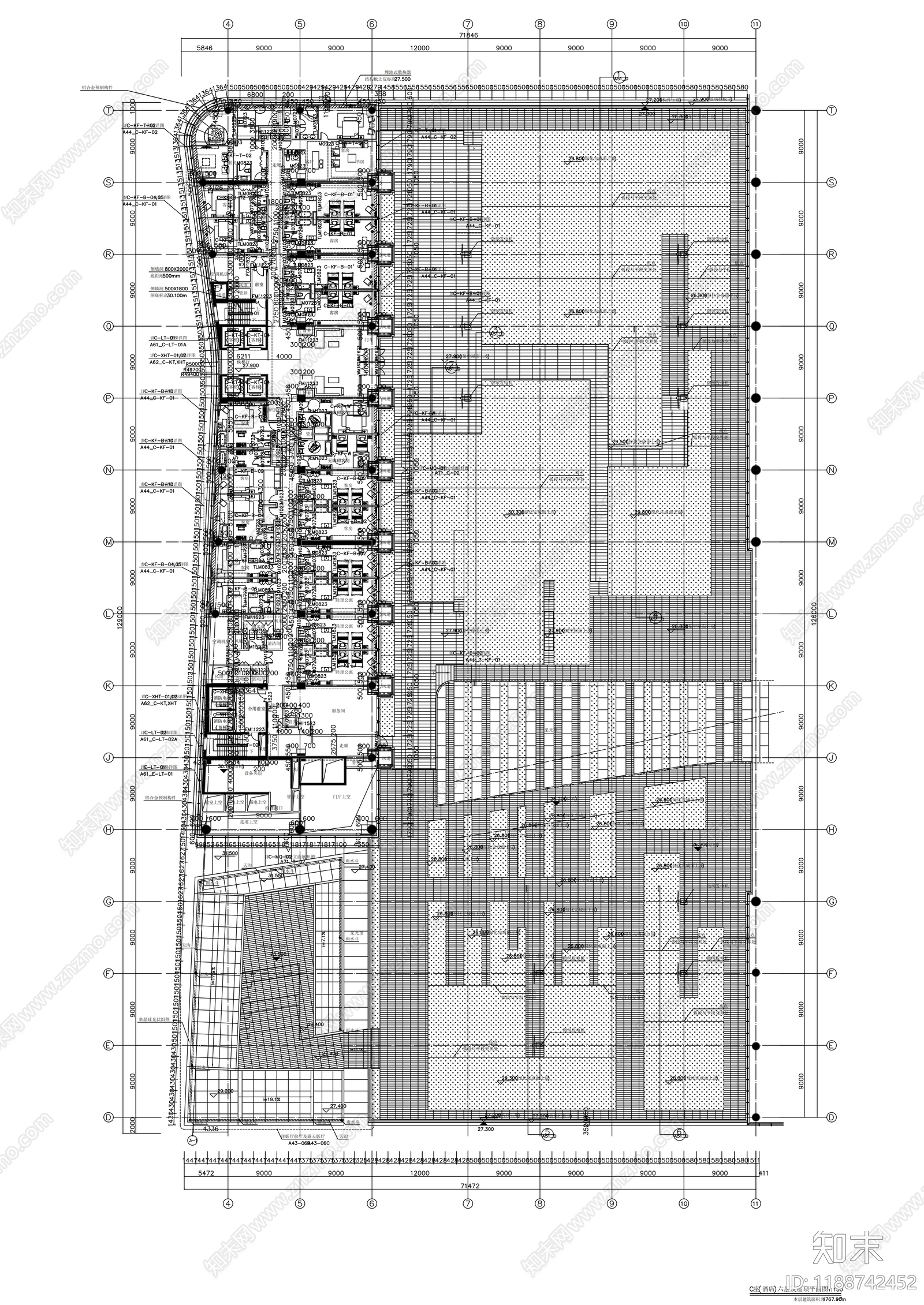 现代办公楼建筑cad施工图下载【ID:1188742452】