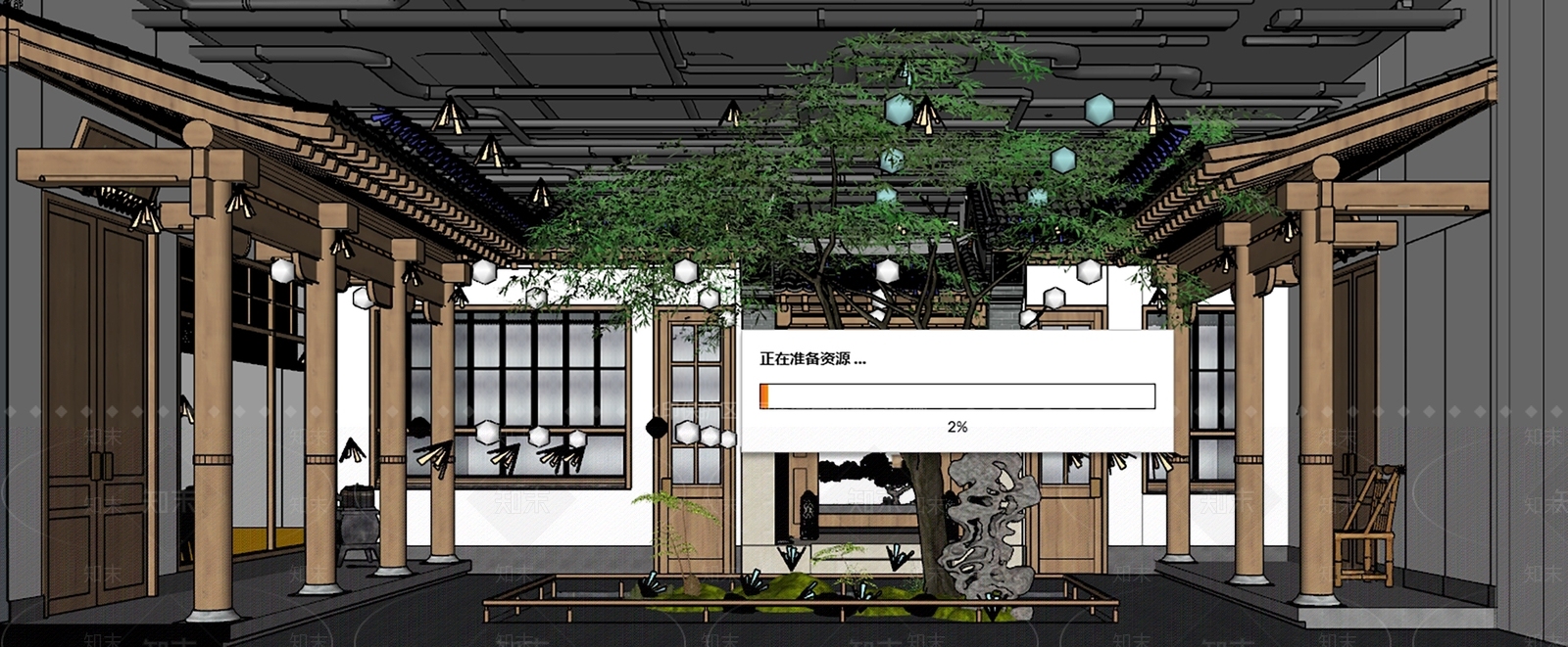 中式其他店铺SU模型下载【ID:1188743660】