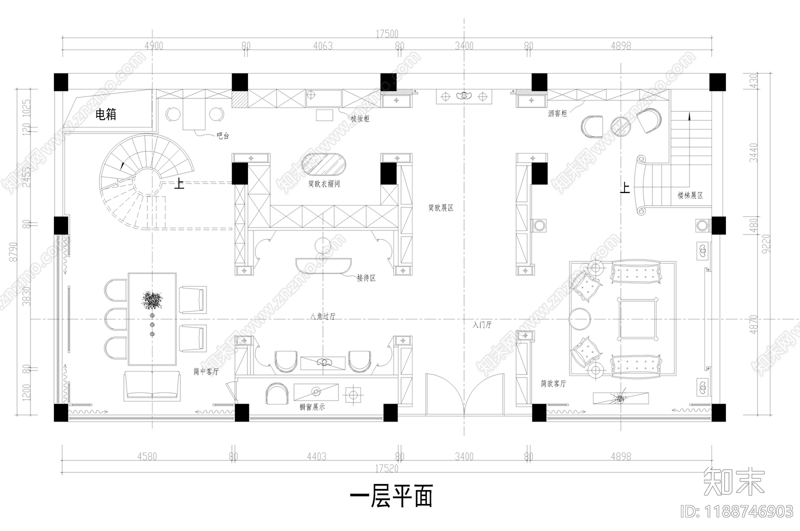 家具展厅施工图下载【ID:1188746903】