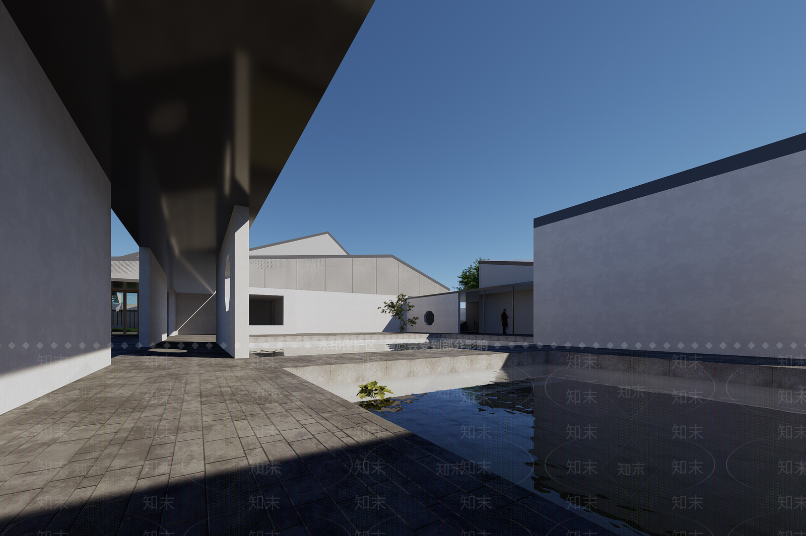新中式展览馆建筑SU模型下载【ID:1188748149】