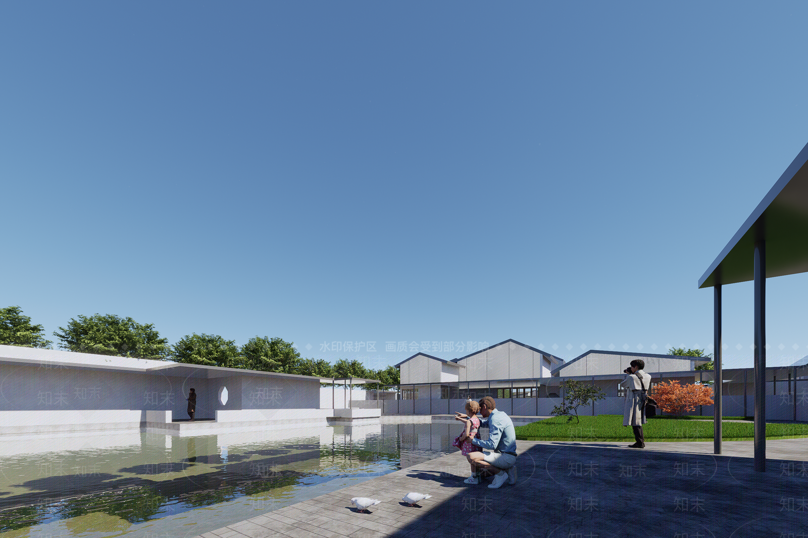新中式展览馆建筑SU模型下载【ID:1188748149】