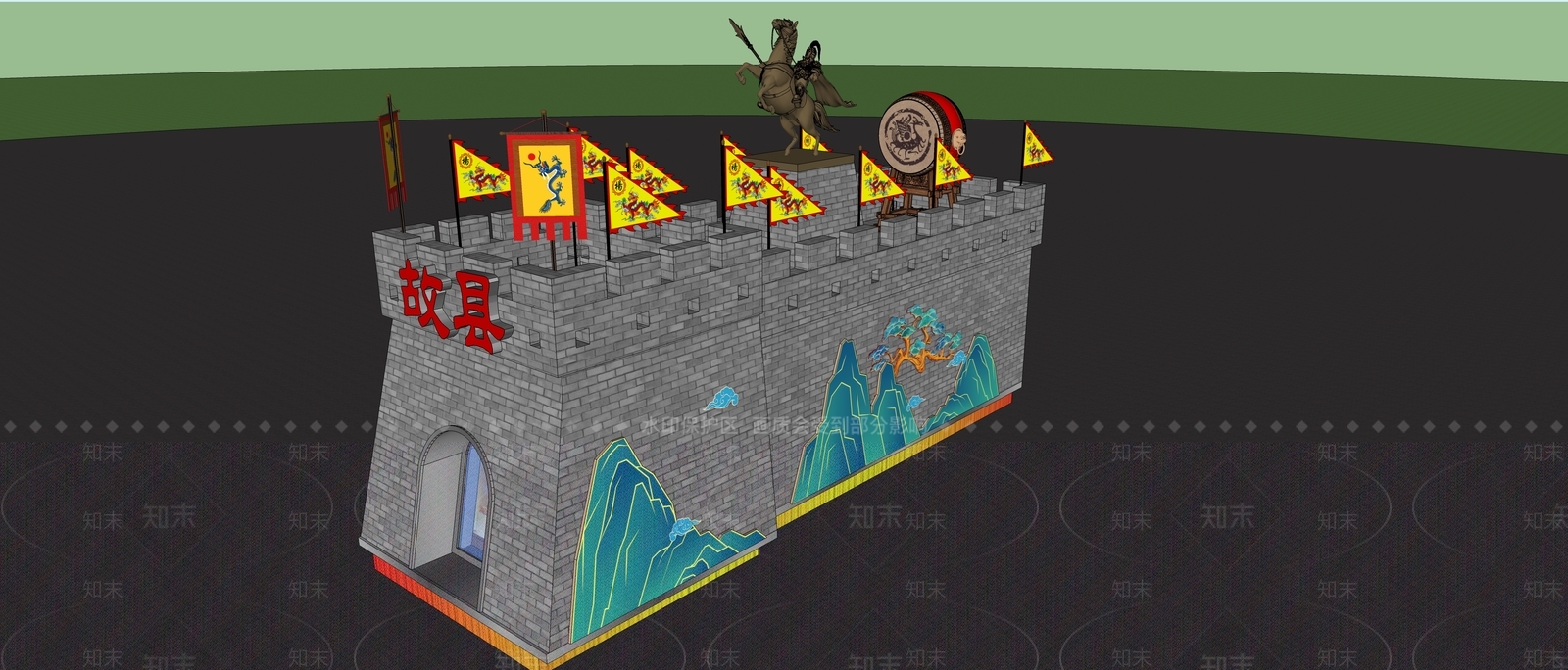 现代新中式美陈SU模型下载【ID:1188747692】