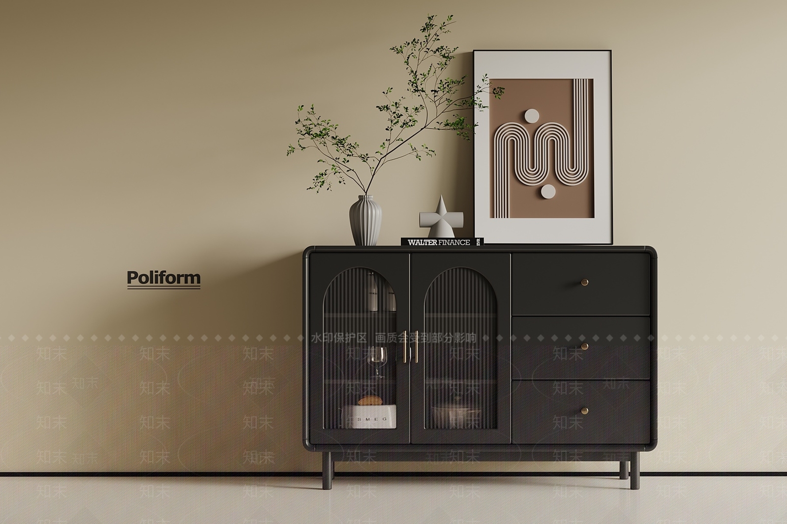 法式玄关柜3D模型下载【ID:1188747467】