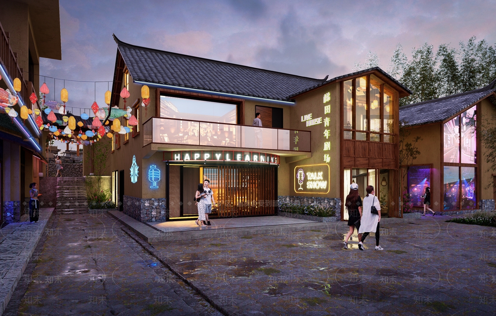 新中式餐饮建筑SU模型下载【ID:1188747866】