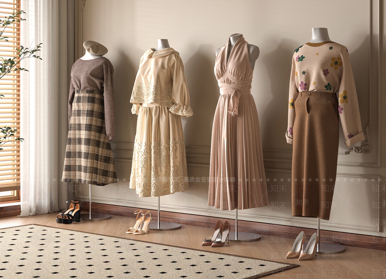 现代服装店3D模型下载【ID:1188749035】