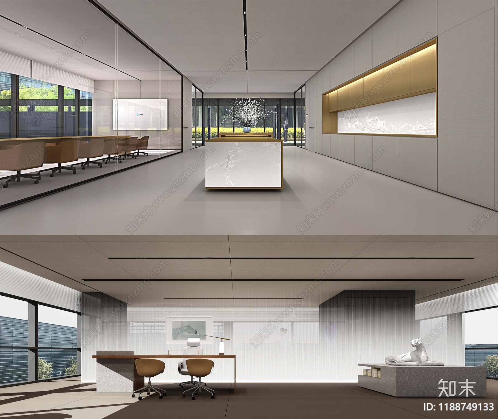 现代整体办公空间cad施工图下载【ID:1188749133】