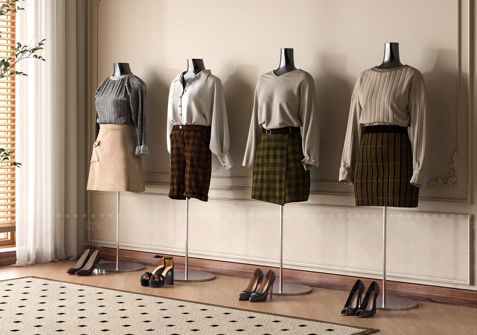 现代服装店3D模型下载【ID:1188749462】