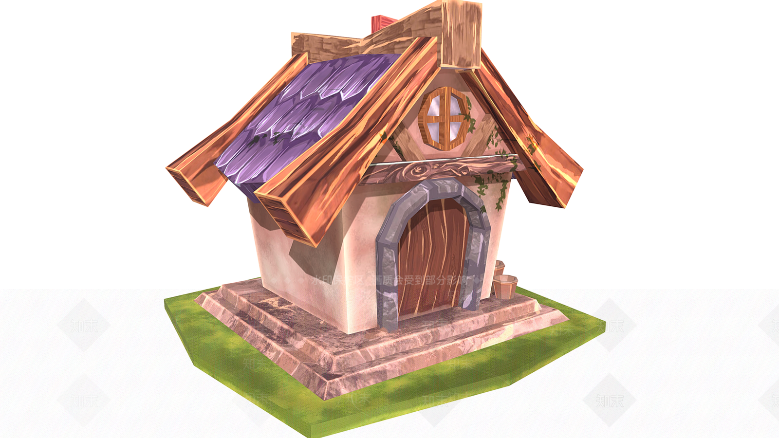 现代中式艺术风格建筑3D模型下载【ID:1188749789】