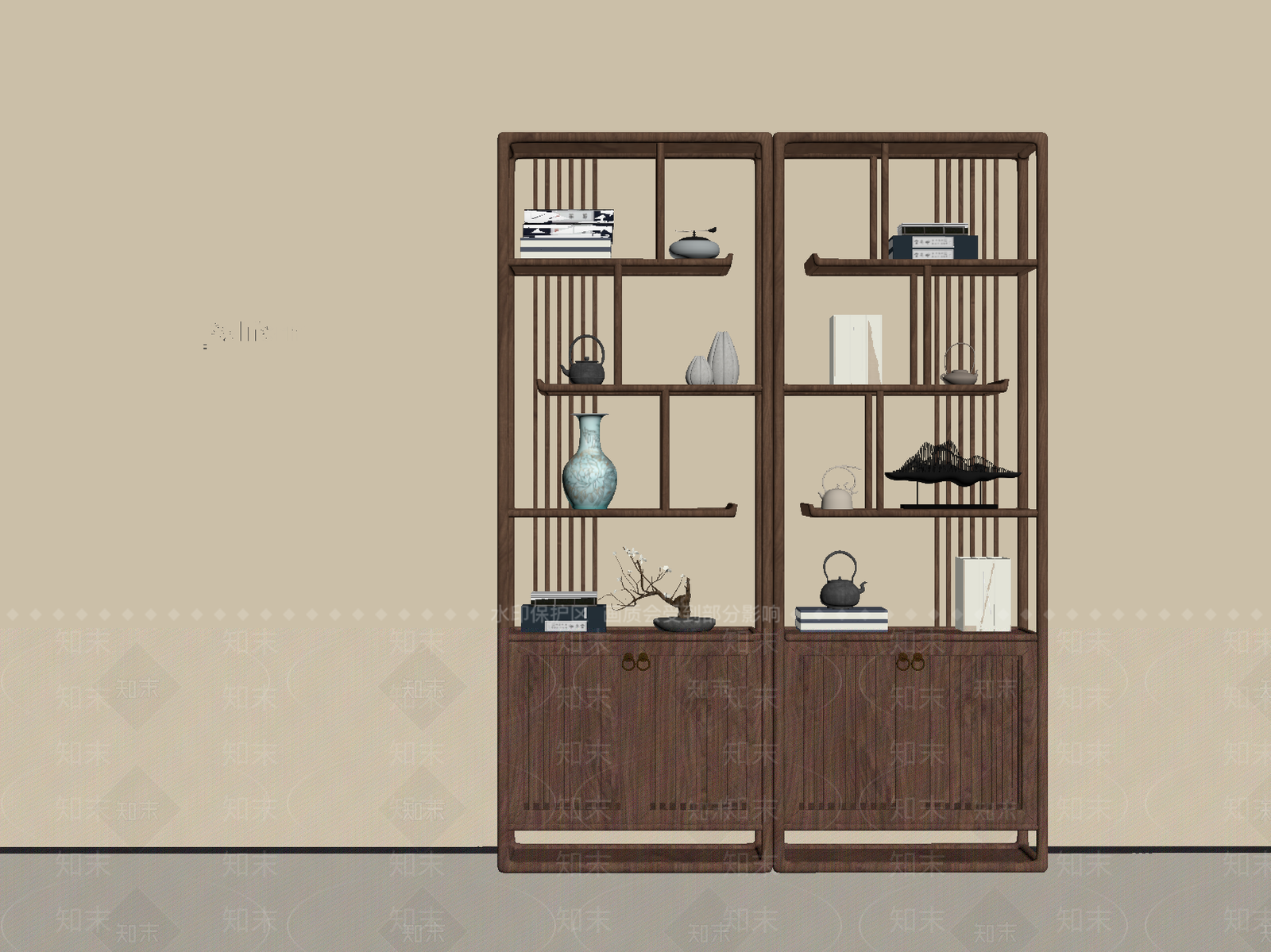 新中式博古架SU模型下载【ID:1188753589】