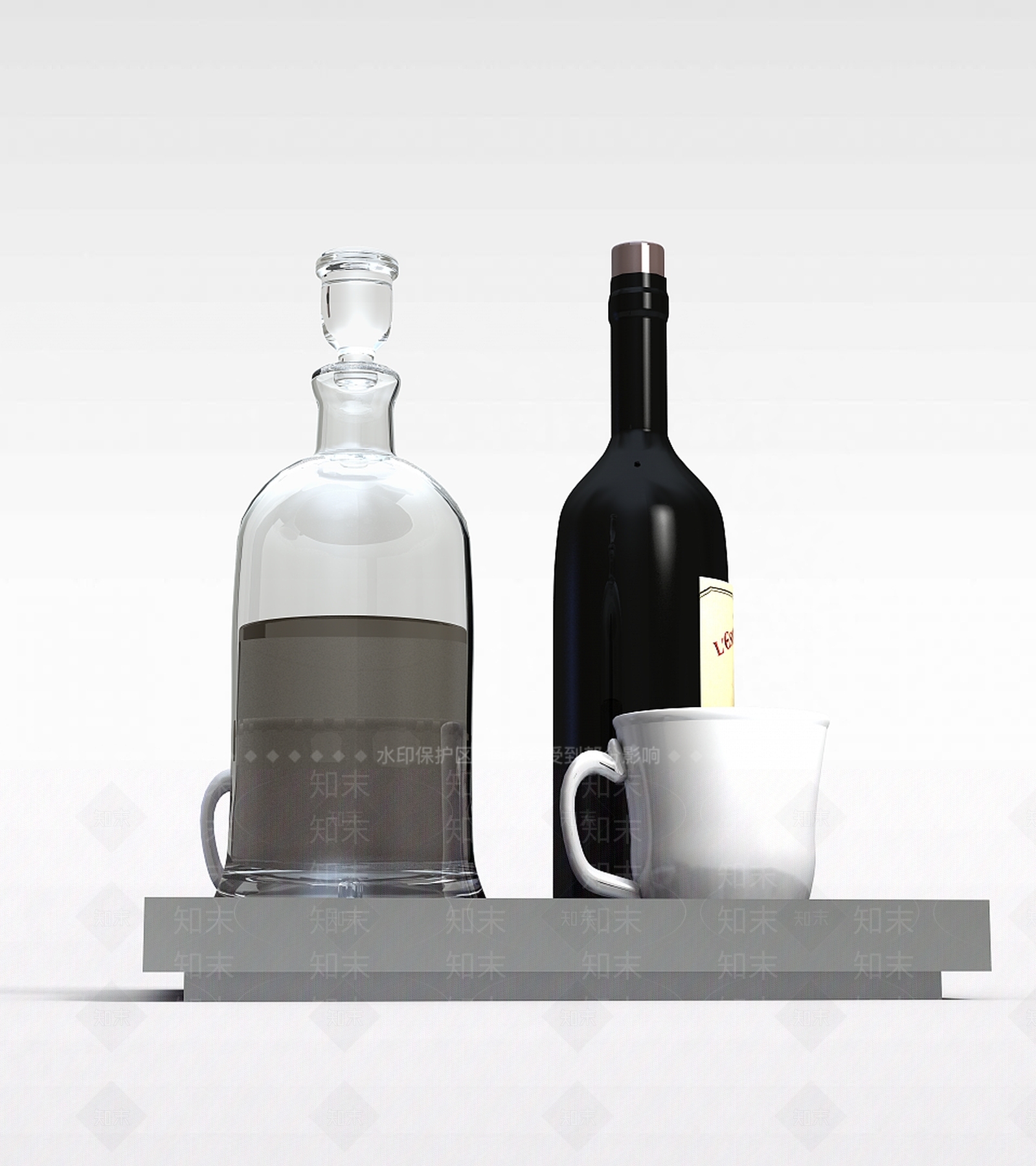 现代骑士酒庄干红葡萄酒3D模型下载【ID:1188756933】