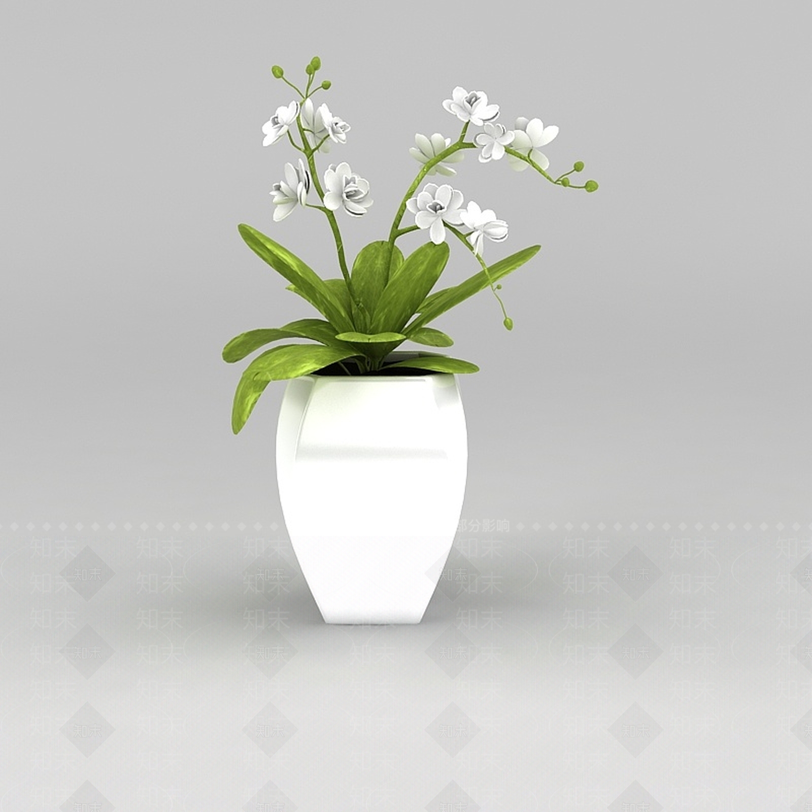 现代客厅花盆装饰品3D模型下载【ID:1188756948】