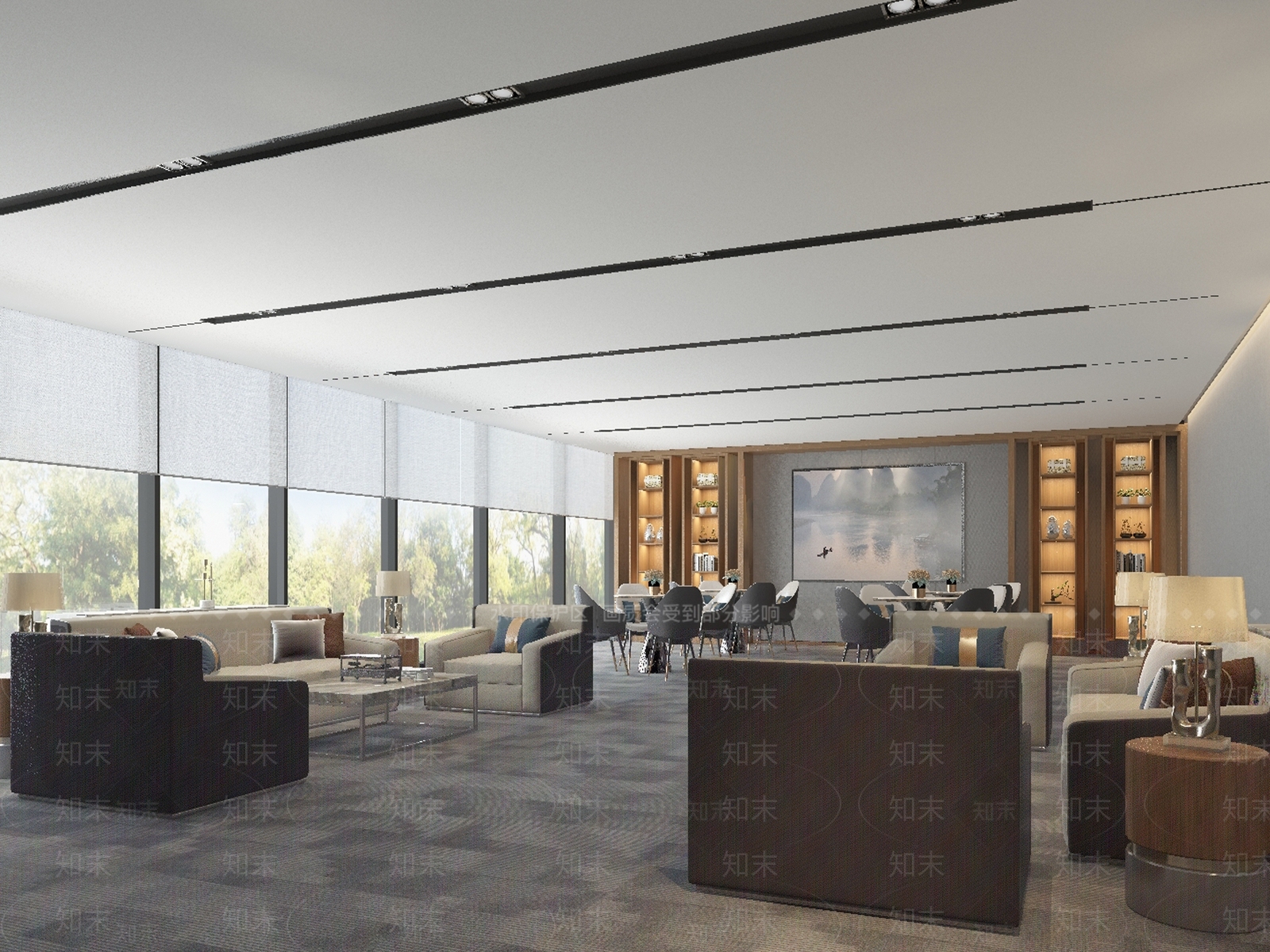 现代新中式接待室3D模型下载【ID:1188758461】