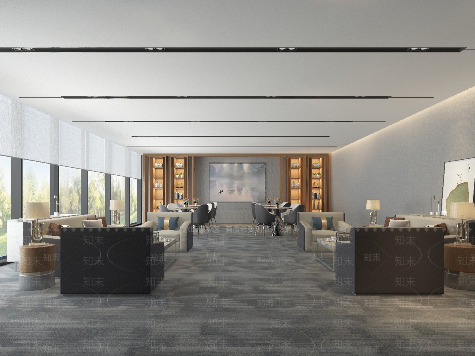 现代新中式接待室3D模型下载【ID:1188758461】