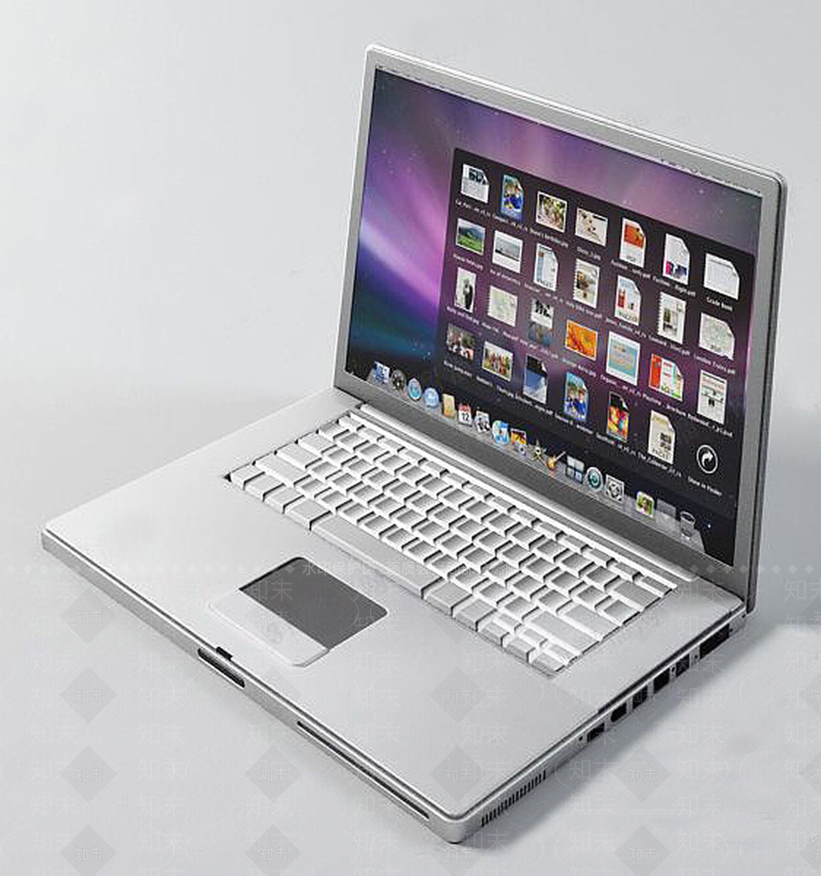 现代苹果笔记本电脑3D模型下载【ID:1188759435】