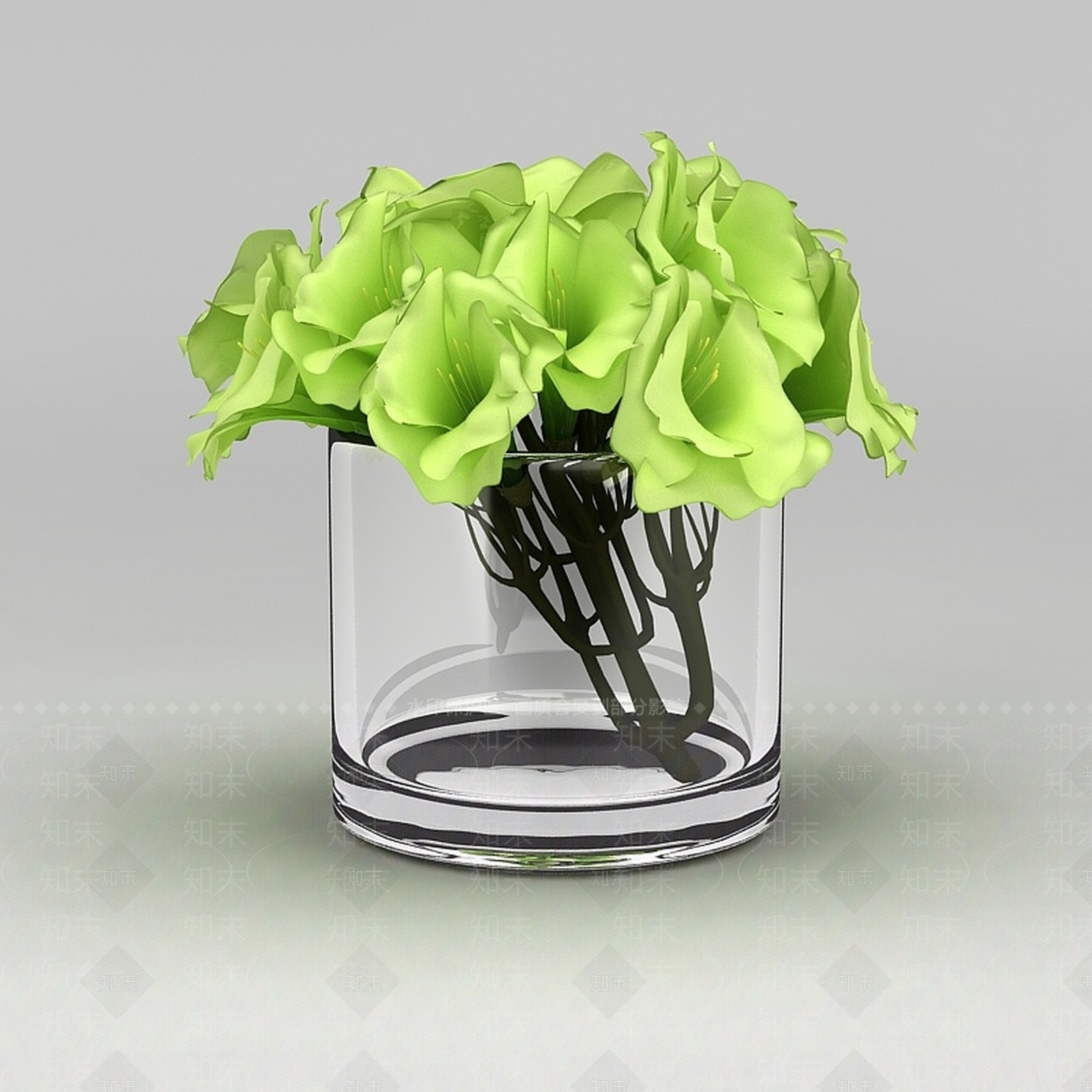 现代玻璃杯花3D模型下载【ID:1188759746】