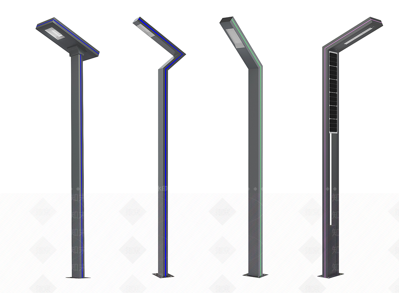 现代路灯SU模型下载【ID:1188760007】