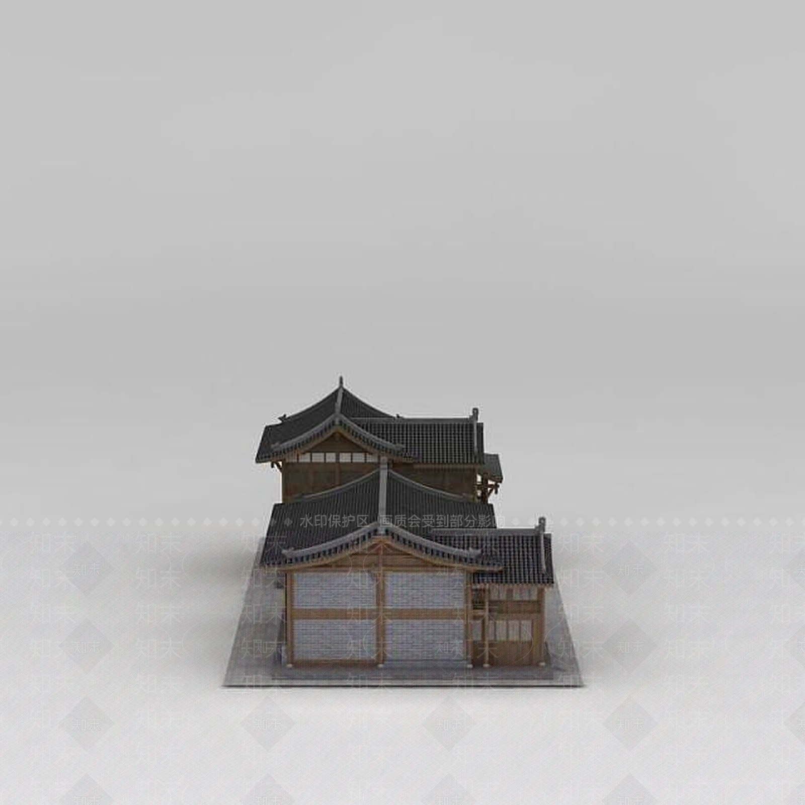 现代古建商业楼3D模型下载【ID:1188761780】