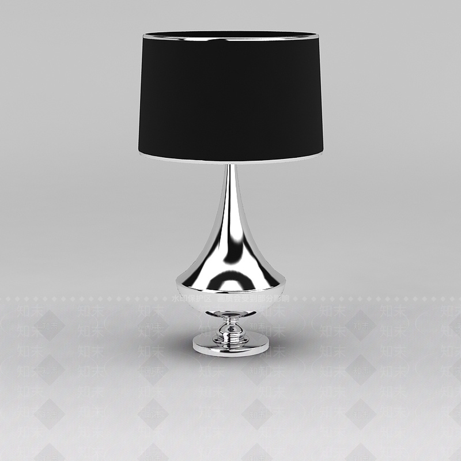 后现代黑色灯罩台灯3D模型下载【ID:1188761897】