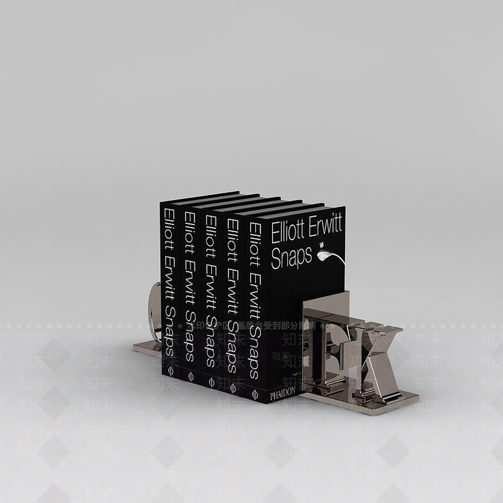 现代金属字母书立3D模型下载【ID:1188762605】
