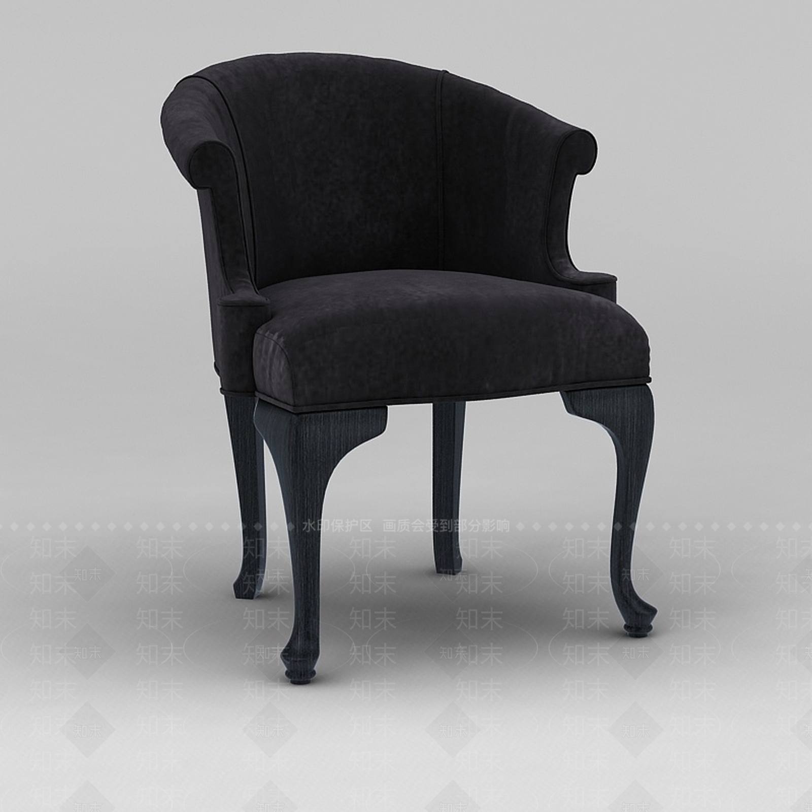 欧式古典欧式深色软包椅3D模型下载【ID:1188763914】