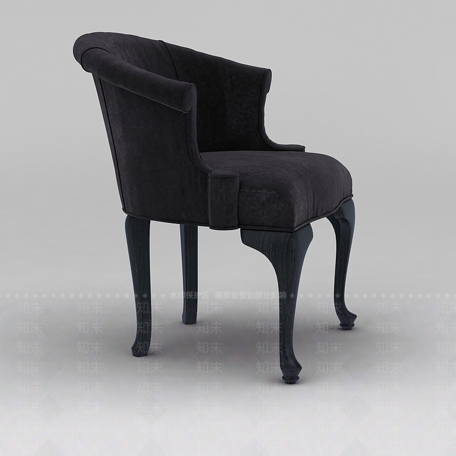 欧式古典欧式深色软包椅3D模型下载【ID:1188763914】