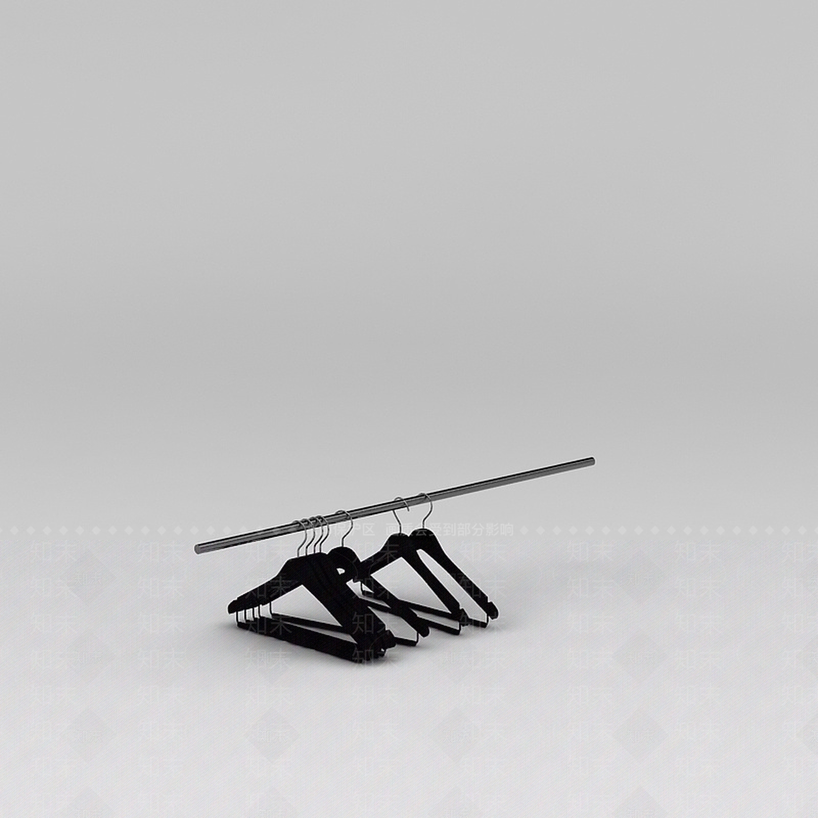 现代黑色塑料衣架3D模型下载【ID:1188764510】
