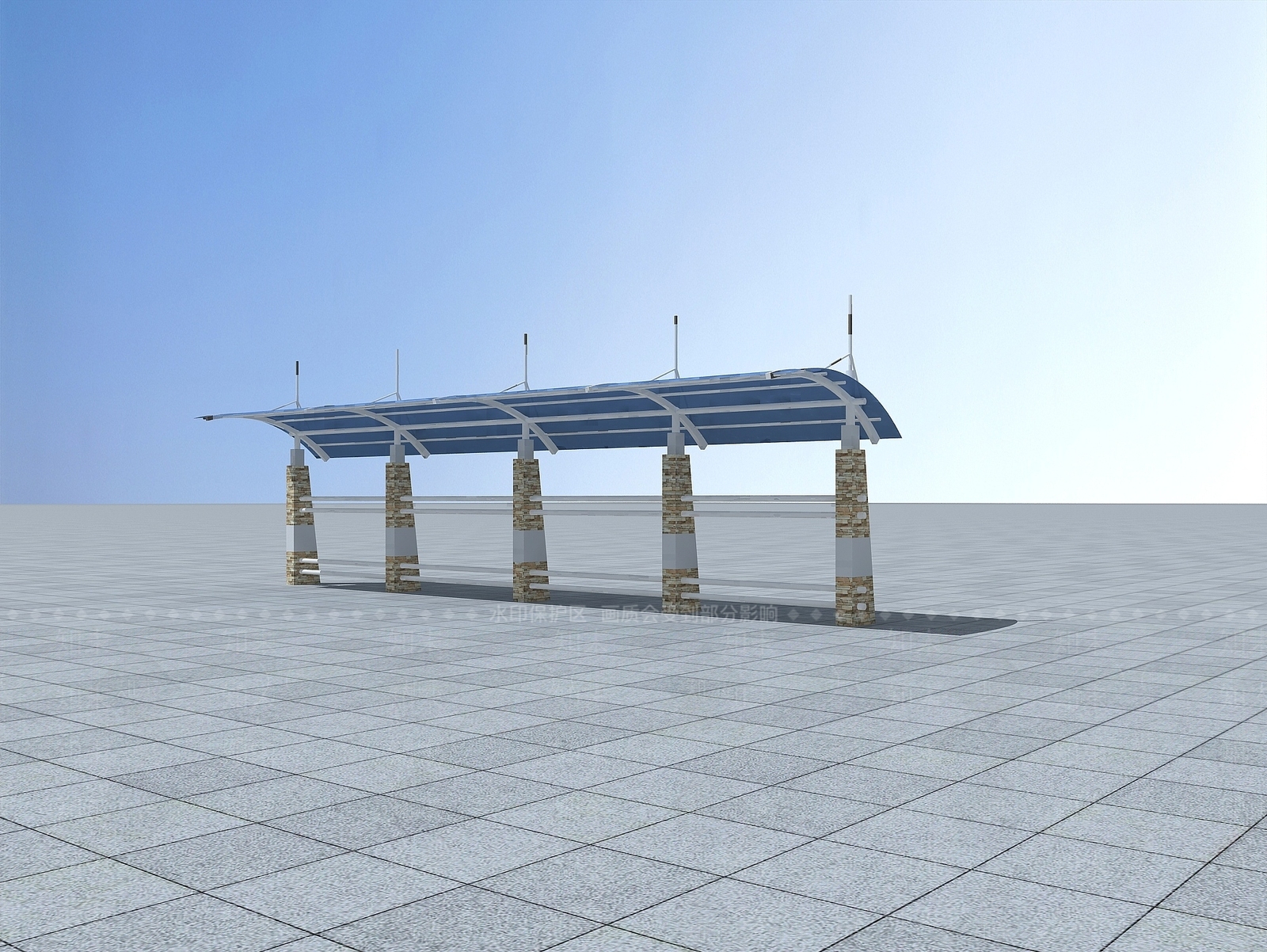 现代自行车棚3D模型下载【ID:1188764597】