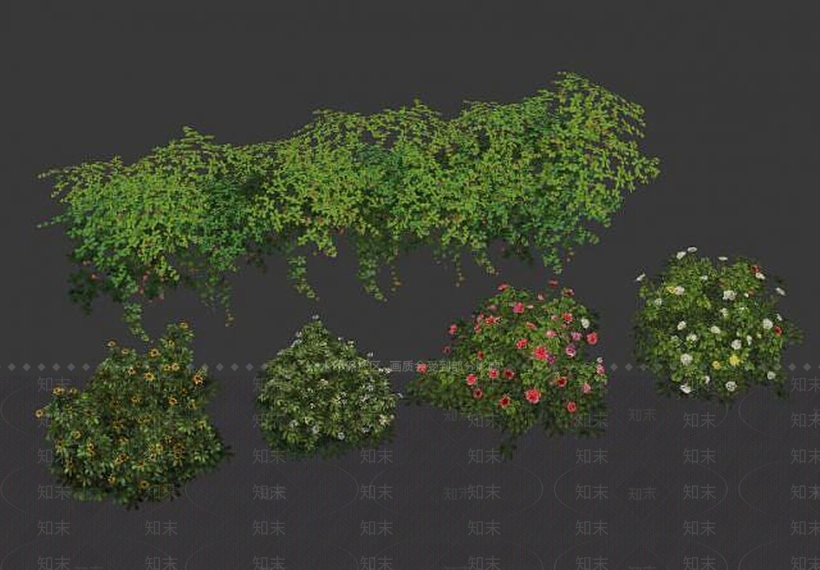 现代花草灌木3D模型下载【ID:1188764647】