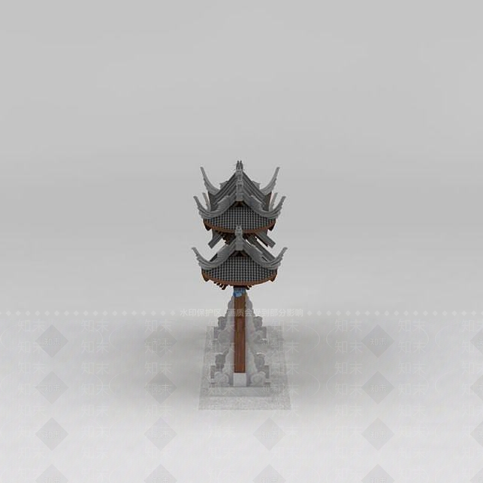 现代古建牌楼3D模型下载【ID:1188764858】