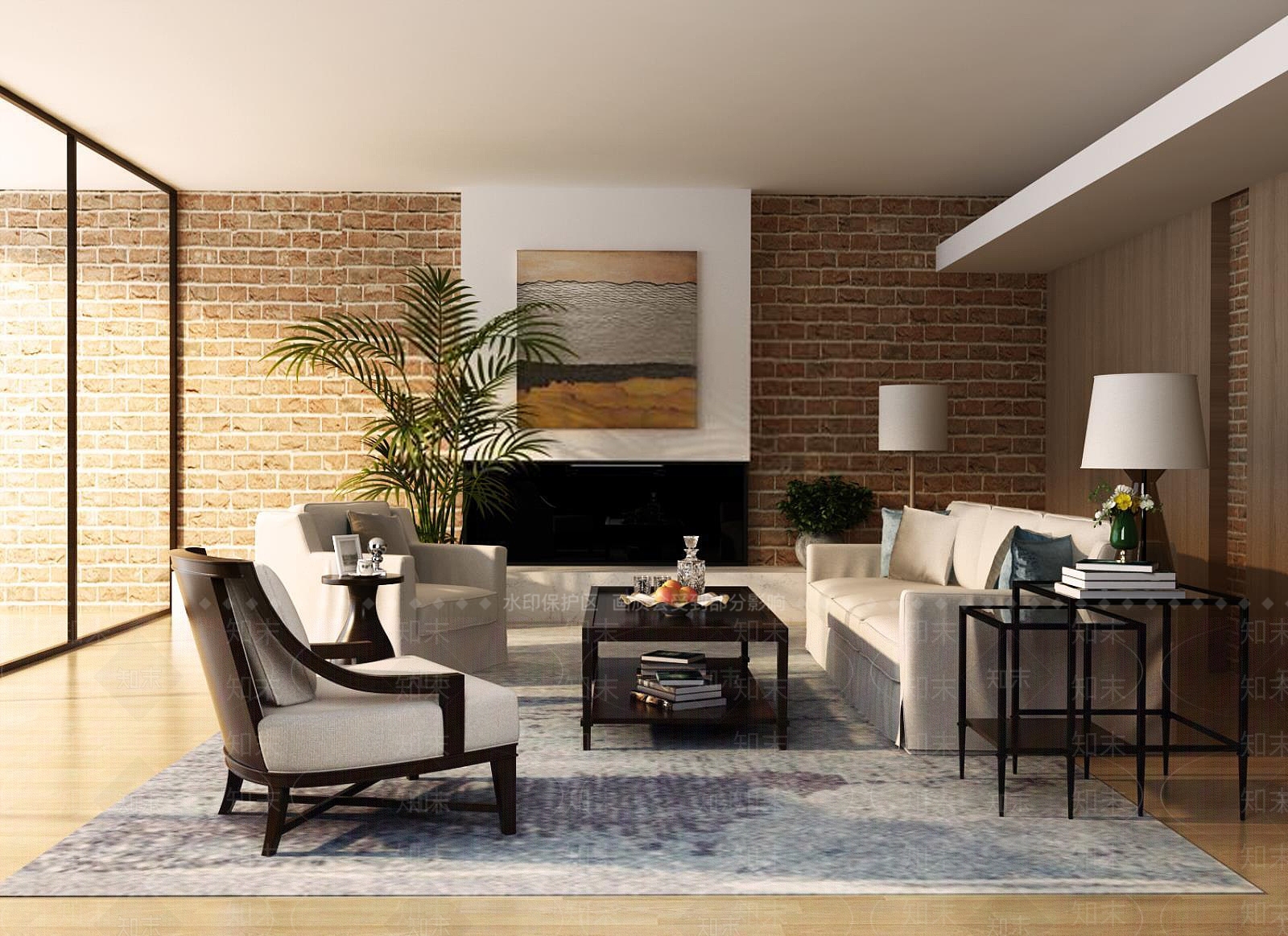 新中式客厅沙发茶几组合3D模型下载【ID:1188766161】