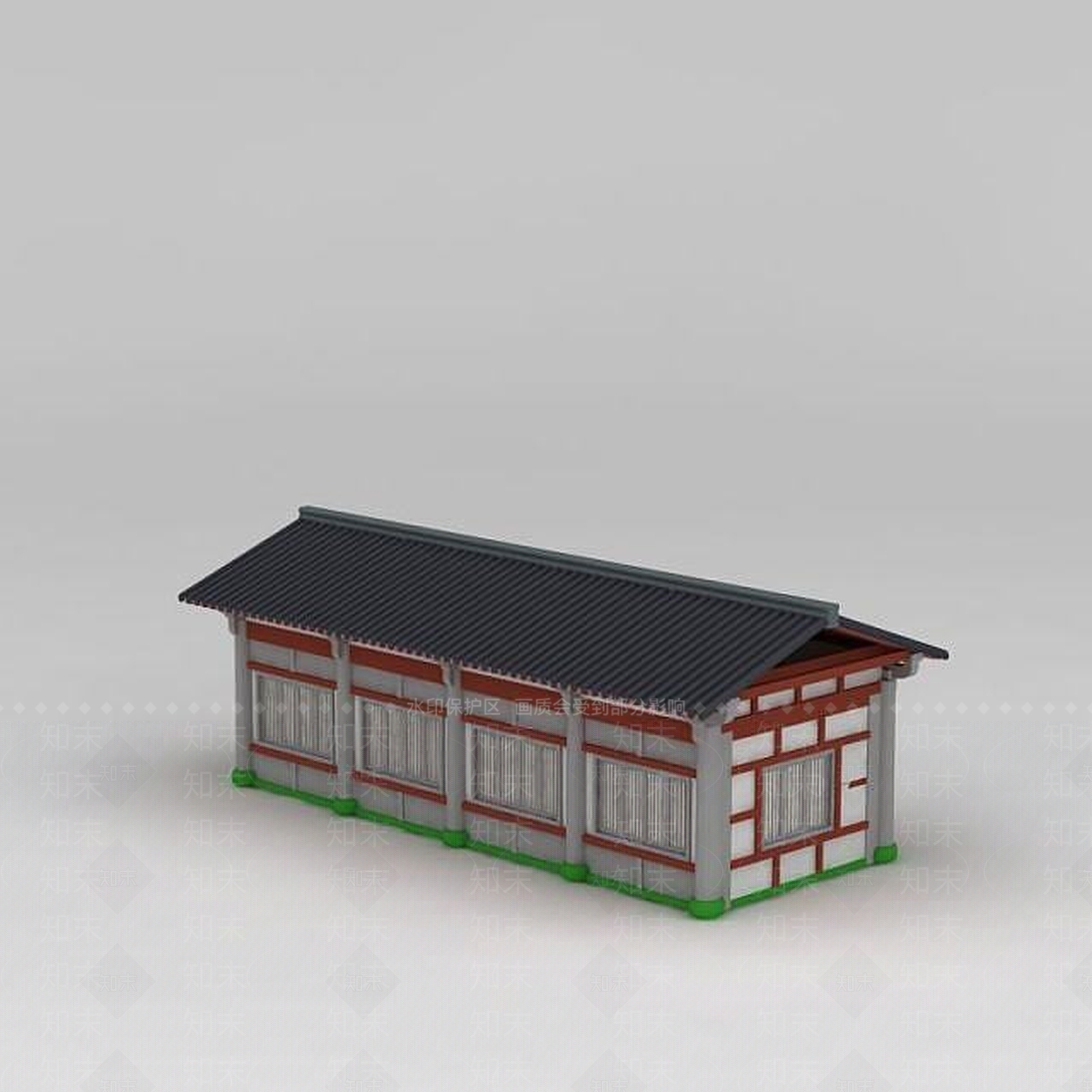 现代古建厢房3D模型下载【ID:1188766192】