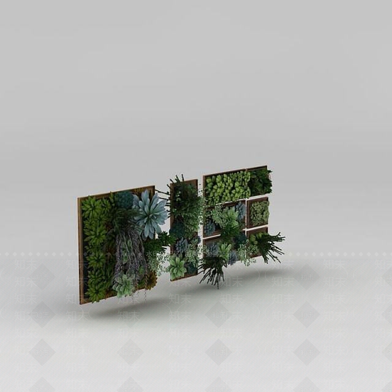 现代多肉植物墙3D模型下载【ID:1188766360】